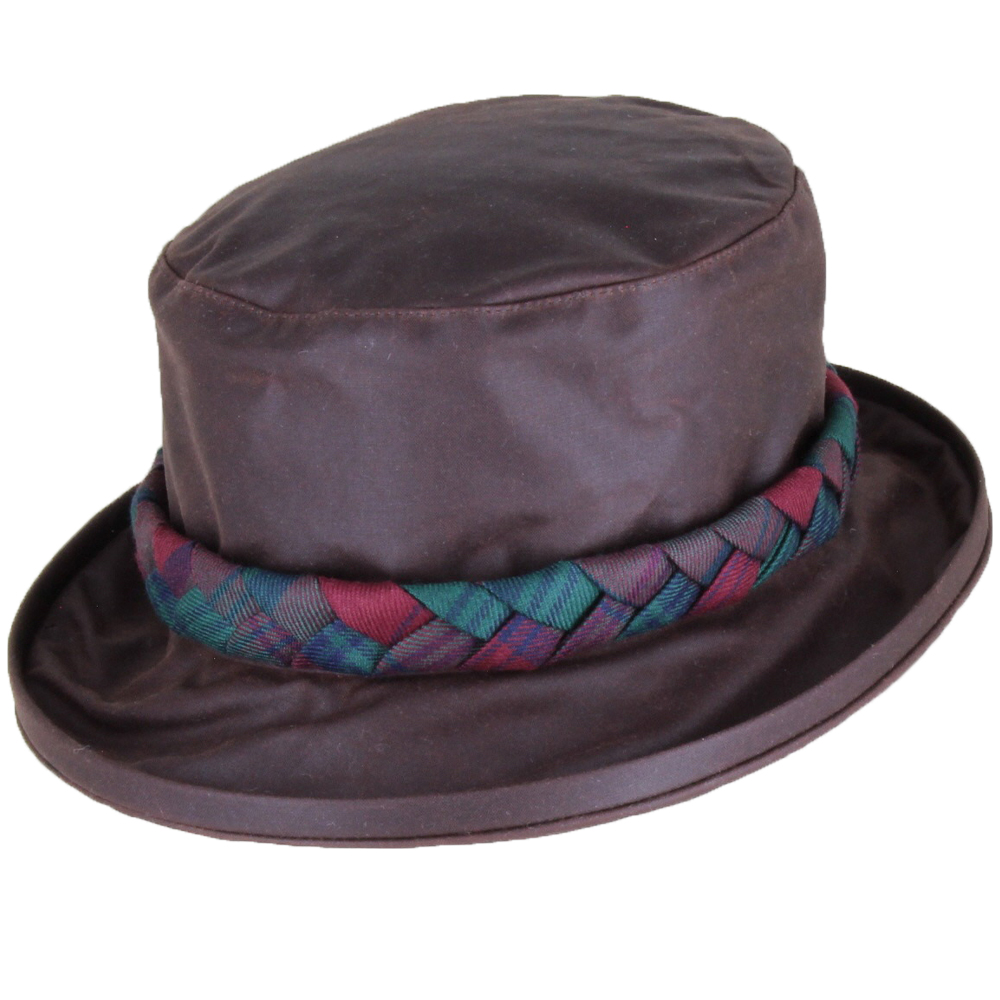 Hat, Waxed Rainhat with Tartan Braid in over 500 Tartans